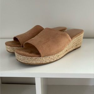Tan wedge sandals